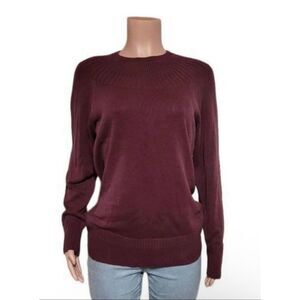 Pulp women's crew neck raglan  Zinfandel long-sleeve knit pullover sweatshirt M